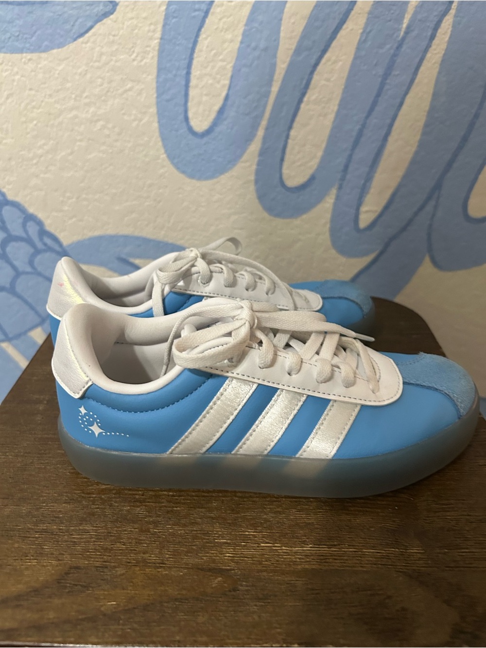 adidas x Disney Cinderella VL Court 3.0 Kids Sneakers Blue White